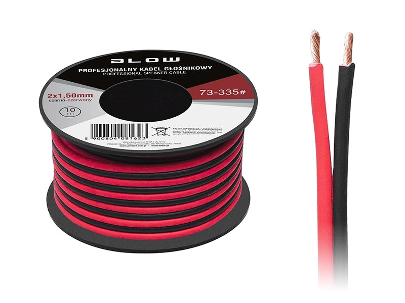 2 x 1.50 mm zwart/rood op rol 10 meter 2-aderige kabel voor ledstrips 2 x 1.50 mm zwart/rood op rol 10 meter 2-aderige kabel voor ledstrips